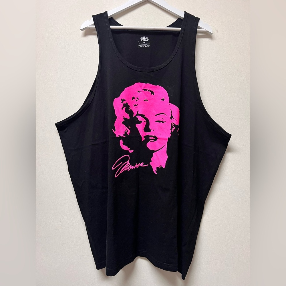 Shaka Wear Tank Top MARILYN MONROE Pink And Black Unisex Size 4X Graphic